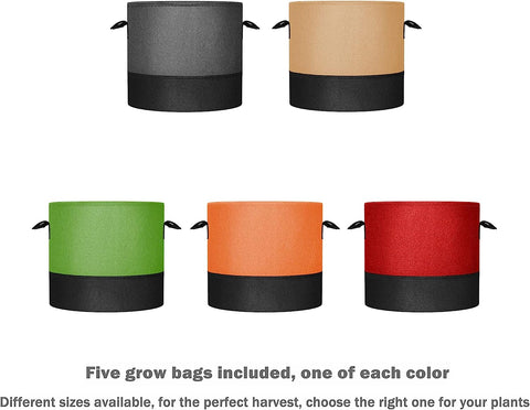 Mastiff Gears Grow Bags, 2023 Updated, Leak-Proof, Heavy Duty Thickened Nonwoven Fabric Pots with Handles