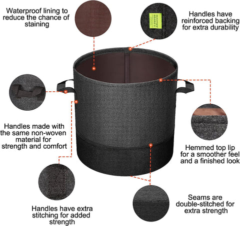 Mastiff Gears® Vigor Bag Smart Fabric Grow Bag – Water-Saving, Even Moisture, Deep Root Growth | High-Yield Planter with Water-Guard Liner & Bottom Aeration Mastiff Gears® Vigor Bag Smart Fabric Grow Bag – Water-Saving, Even Moisture, Deep Root Growth | High-Yield Planter with Water-Guard Liner & Bottom Aeration