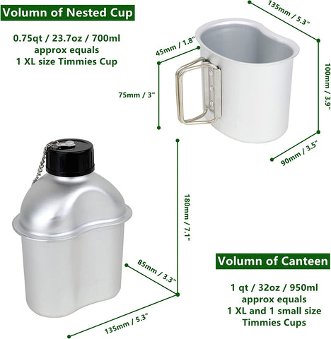 Mastiff GearsĀ® US G.I. style 1 Quart military Anodized aluminum Canteen Kit Mastiff GearsĀ® US G.I. style 1 Quart military Anodized aluminum Canteen Kit