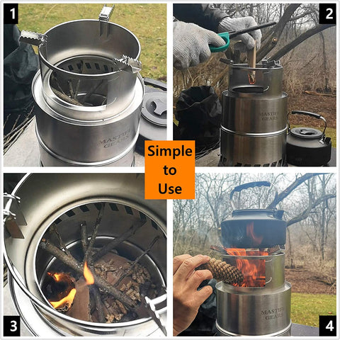 Mastiff Gears® Lightweight Camping Stove, Stainless Steel Backpacking Stove (Big, 7.87 Diameter) Mastiff Gears® Lightweight Camping Stove, Stainless Steel Backpacking Stove (Big, 7.87 Diameter)