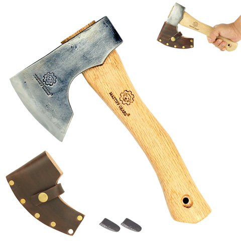 Mastiff Gears® Dwarven Axe, Wooden Handle Hatchet, Bearded Hatchet, Carving Axe