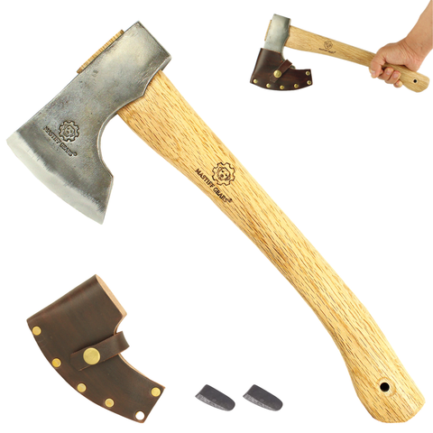 Mastiff Gears® Orcish Axe, Wooden Handle Hatchet, Bearded Hatchet