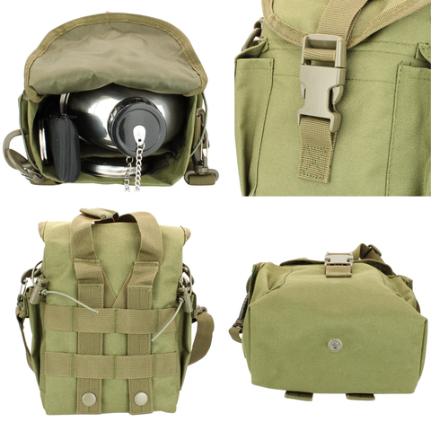 Mastiff Gears® 304 (18/8) Stainless Steel (FDA Compliant) US G.I Style Canteen Kit Cooking Set (Army Green)