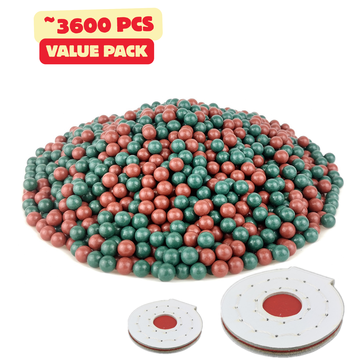 9.5mm (3/8 inch) Value Pack | Clay Balls, Mastiff Gears 3600 Pcs Heavier Clay Slingshot Ammo Ball, 3/8 inch, 9-10mm Hard Clay Slingshot Pellet, Biodegradable & Eco-Friendly Target Practice Balls, Much More Accurate