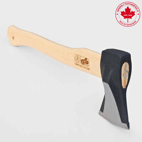 MASTIFF GEARS Wood Splitting Axe, 16.5 Inch 1055 Carbon Steel Forged Camp Axe with American Hickory Handle, German DIN Certified, Genuine Leather Sheath for Firewood Camping Yard Work