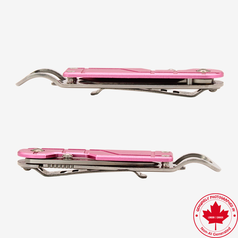 Sanrenmu 6027 Folding Pocket Knife with Bottle Opener, 2” 8Cr14MoV Blade, Safety Liner Lock, Lightweight EDC Utility Knife for Outdoor Camping Office (Pink)
