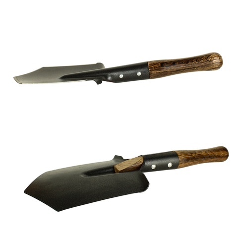 MASTIFF GEARS Fat Boy Heavy Duty Bushcraft Camping Shovel, 1065 Carbon Steel HRC49-53 Large Dual-Edge Blade, Hand-Carbonized Cyclobalanopsis Handle, Multi-Use Survival Shovel with 3-Layer MOLLE Compatible Sheath