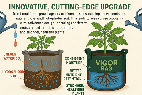 Mastiff Gears® Vigor Bag Smart Fabric Grow Bag – Water-Saving, Even Moisture, Deep Root Growth | High-Yield Planter with Water-Guard Liner & Bottom Aeration