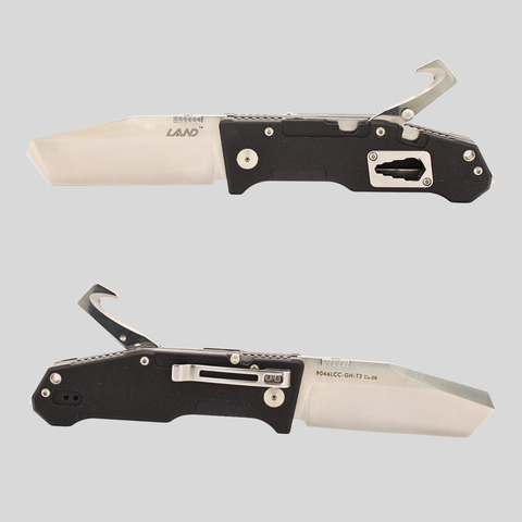 Sanrenmu Land 9046 Heavy Duty Rescue Knife | Sandvik 12C27 Chisel Grind Blade, Seatbelt Cutter, Glass Breaker, Hex Wrenches, Liner Lock with Safety, G10 Handle, EDC Work & Rescue Knife