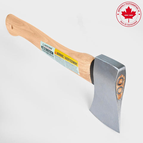 MASTIFF GEARS 1.25 lb Camp Axe - 14" Throwing Axe with 1055 Carbon Steel & North American Hickory Handle | Leather Sheath Included |1-Year Replacement, Lifetime Limited Warranty