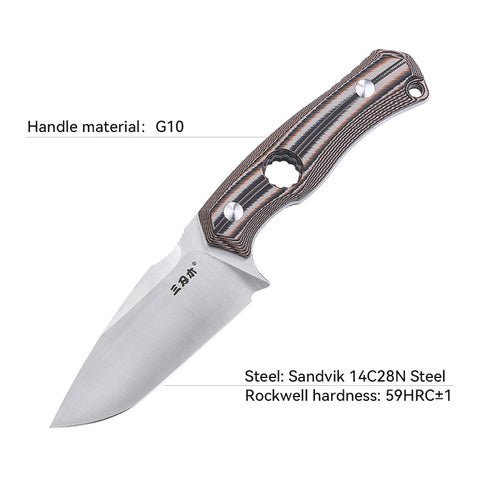 Mastiff Gears® Sanrenmu (SRM) S725P Full Tang Fixed-Blade Knife w/Molded Polymer Sheath