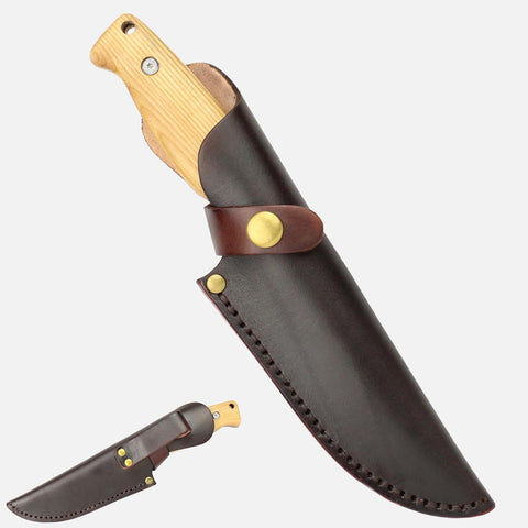 Mastiff Gears® Saber Tooth 440C Stainless Steel Outdoor Survival Knife - Full Tang Bushcraft Camping Knife with Wooden Handle