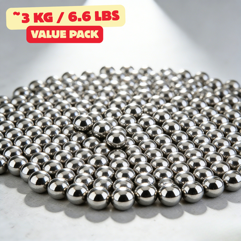 8mm (5/16 inch) Value Pack | MASTIFF GEARS Steel Slingshot Ammo - 5/16 inch 8mm (0.315 Caliber) 2g/pc ~1500pcs 3kg (6.6lbs) Precision Steel Balls - Straight & Consistent Practice Ammunition