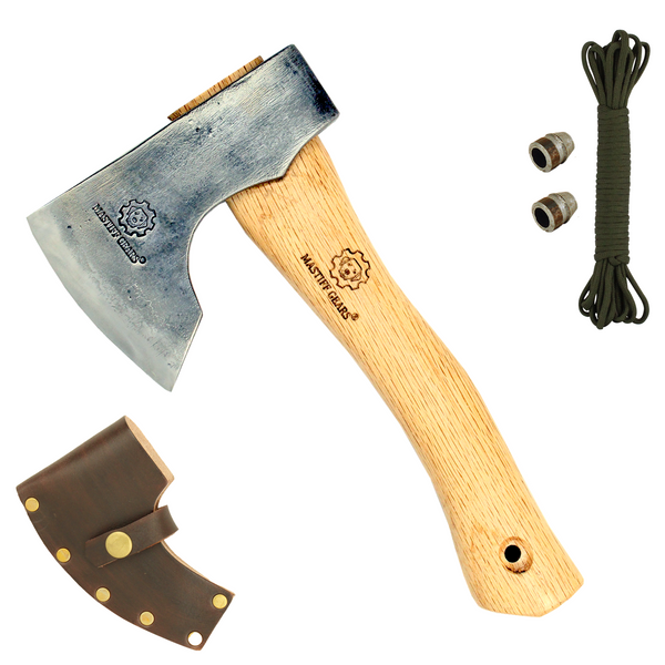 Mastiff Gears® Dwarven Axe, Wooden Handle Hatchet, Bearded Hatchet