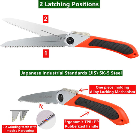 Mastiff Gears ® All-Purpose Camping Saw Hand Pruning Saws 7"/170mm with Carry Case