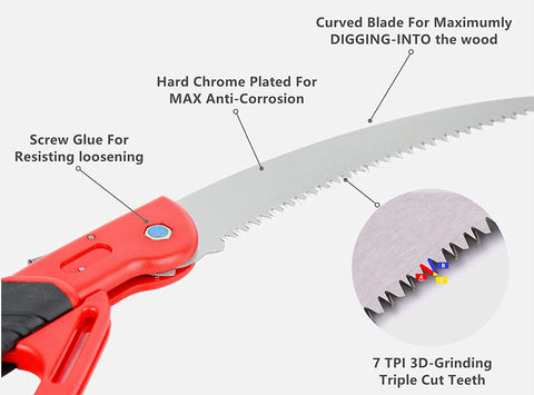 Mastiff Gears ® All-Purpose Camping Saw Hand Pruning Saws 250 MM Curved Saw